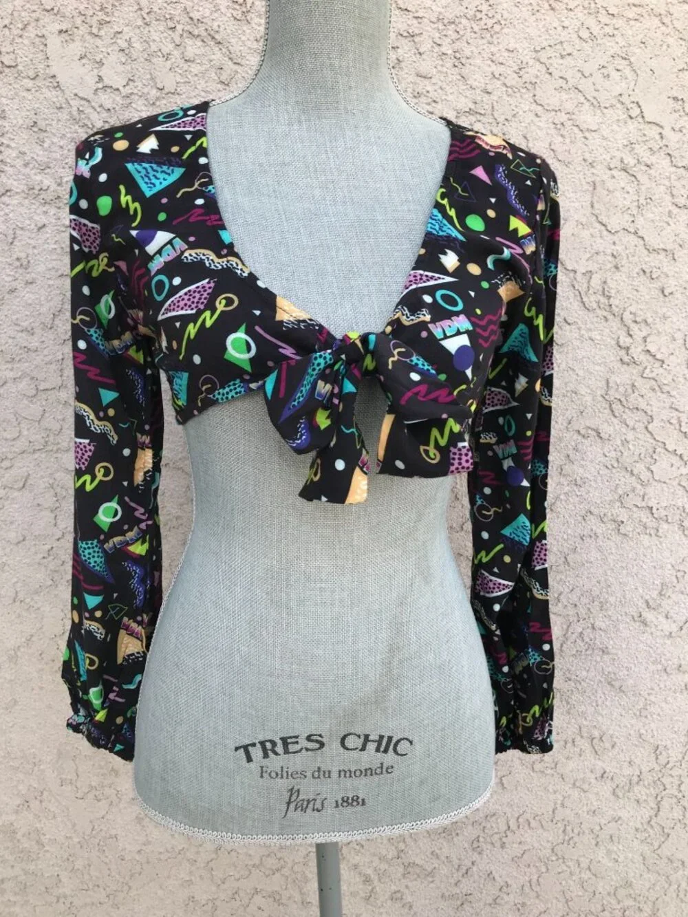 NWT Revolve VDM The Label Jemma‎ Tie Front Crop Top Festival Rave - Small